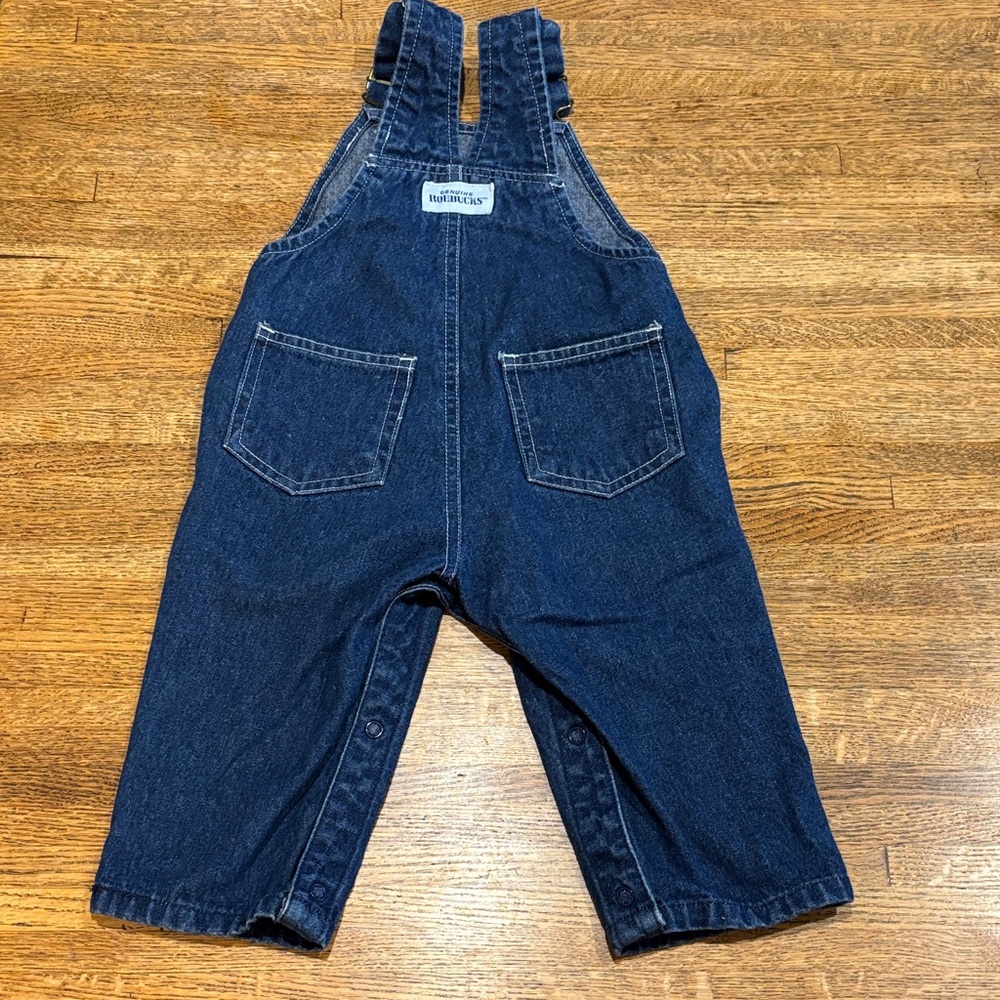 Vintage Genuine Roebucks Blue Denim Overalls for Kids Size 18 months - Picture 6 of 11